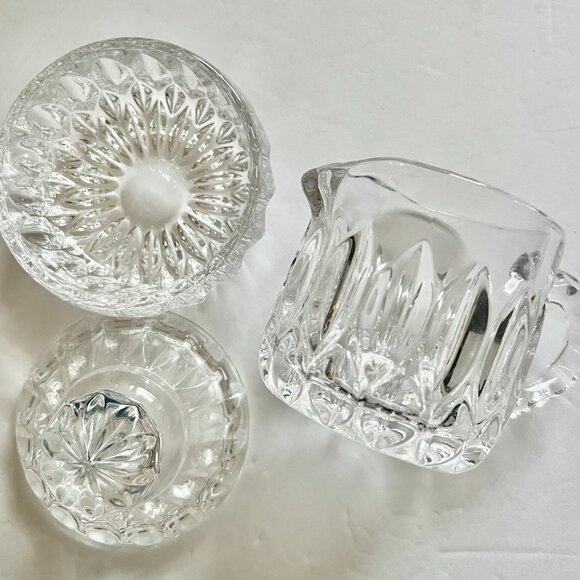 VINTAGE Gorham "Althea" Crystal Cream & Sugar Bowl with Lid EUC - Picture 7 of 8